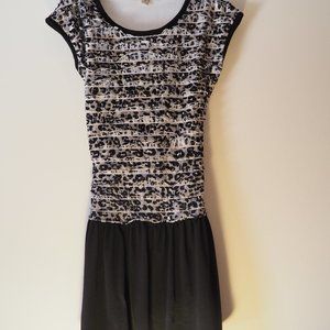 Speechless Black & White Ruffled A-Line Dress Girls Size 7
